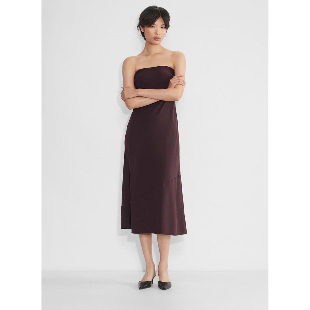 Aritzia Babaton Resolution Dress Size XS Brown Strapless Midi